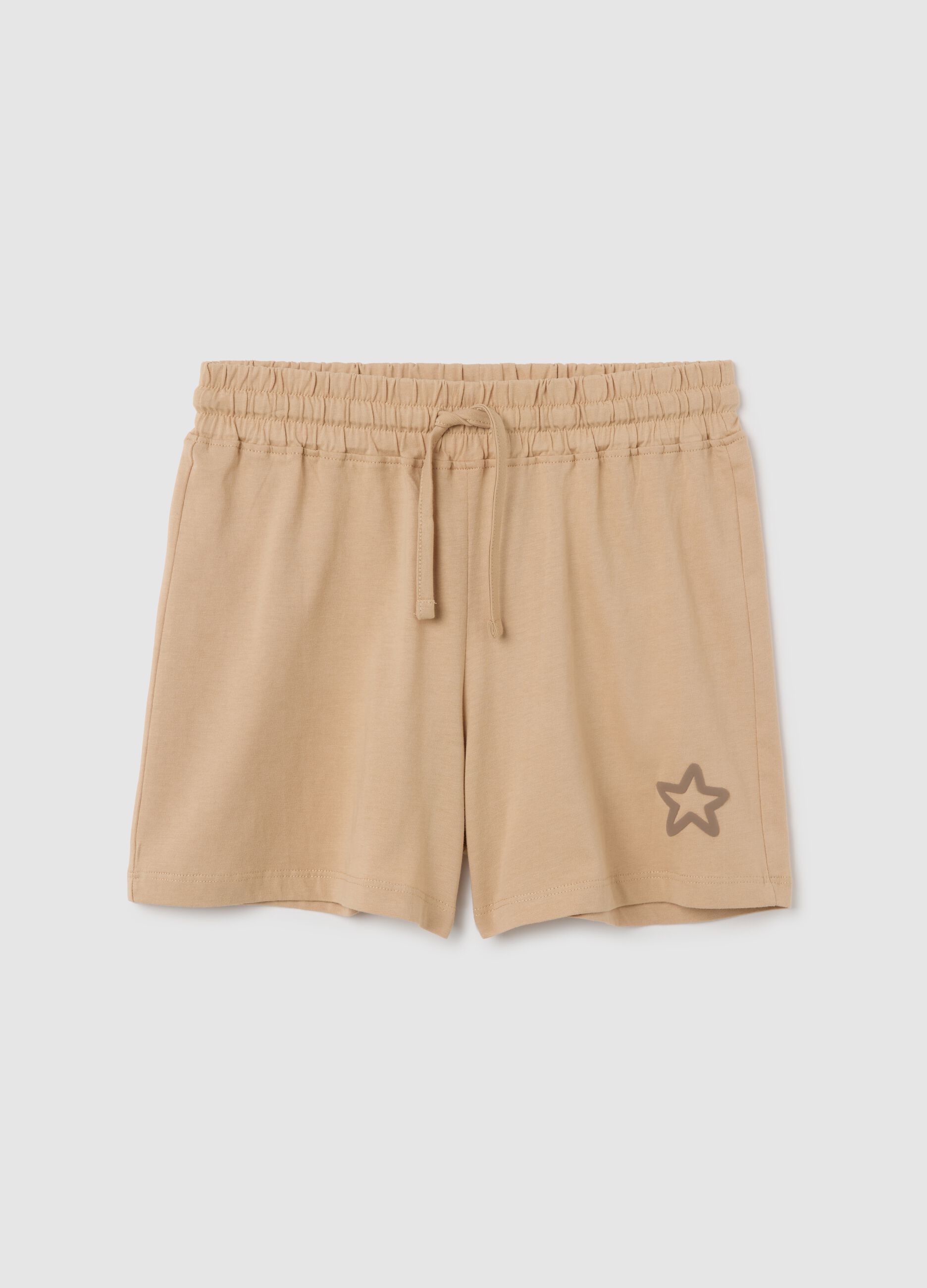Short da ragazze in puro cotone beige regular fit