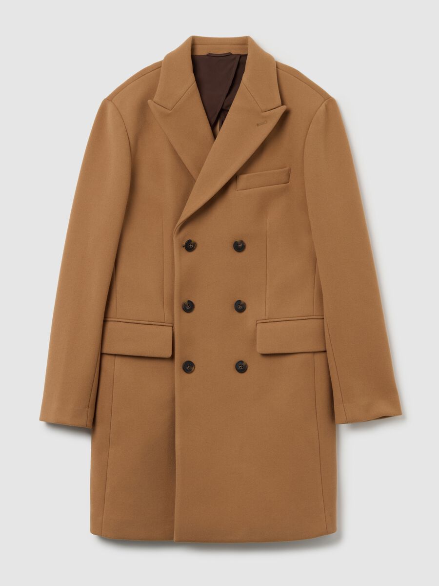 Cappotto elegante marrone regular fit con bottoni_5