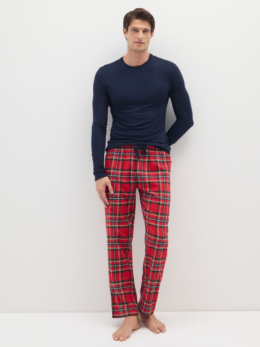 Pure Cotton Multicolour Checked Pyjama Trousers_0