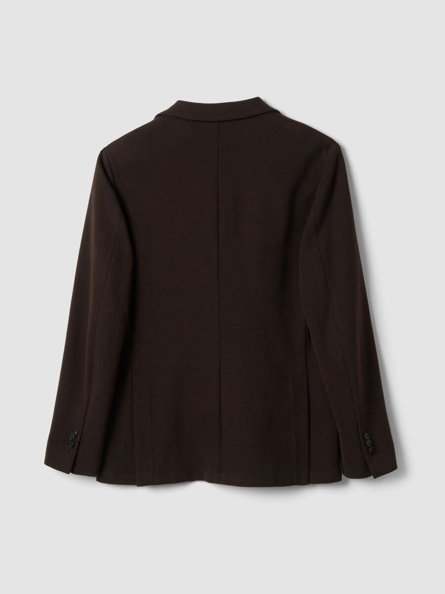 Blazer marrone regular fit con rever classico_2