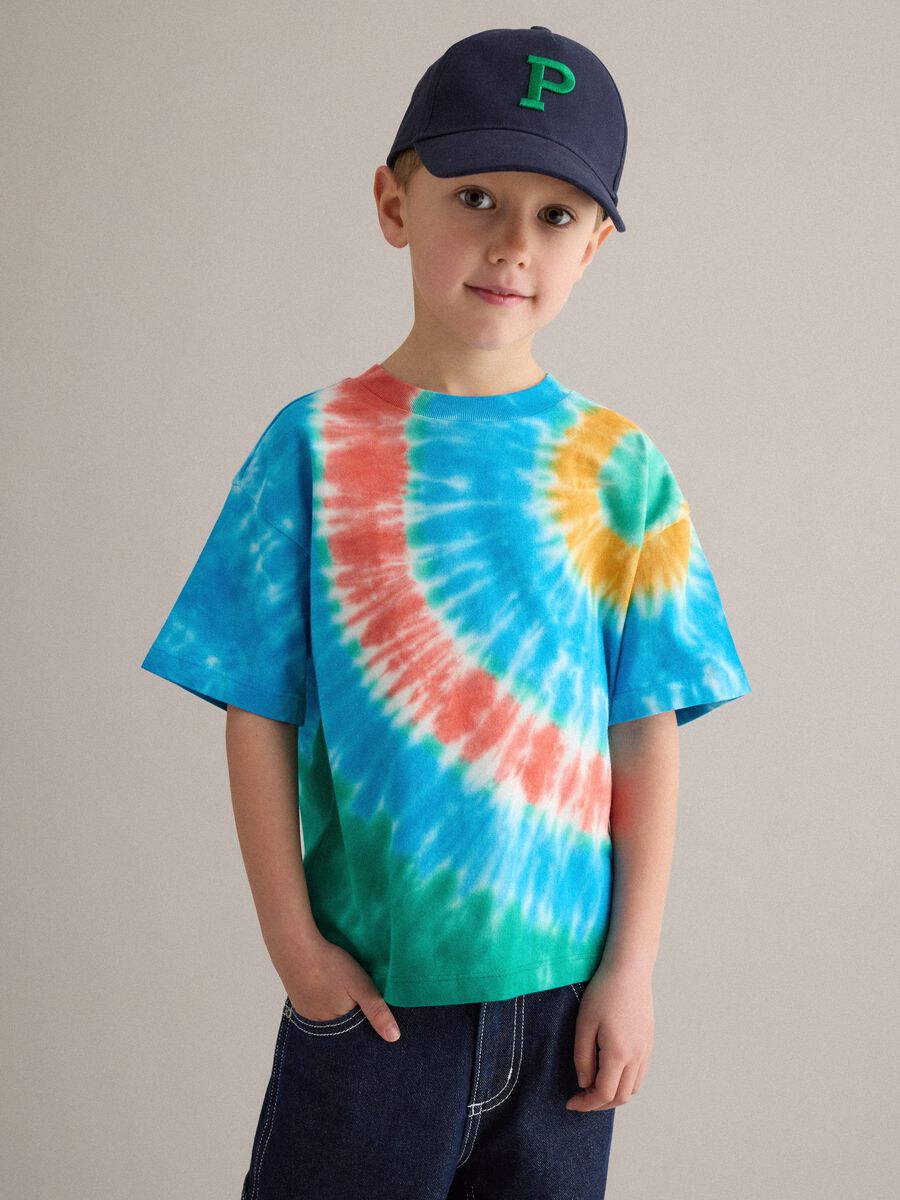T-shirt in puro cotone multicolor TieDye da bambino regular fit_1