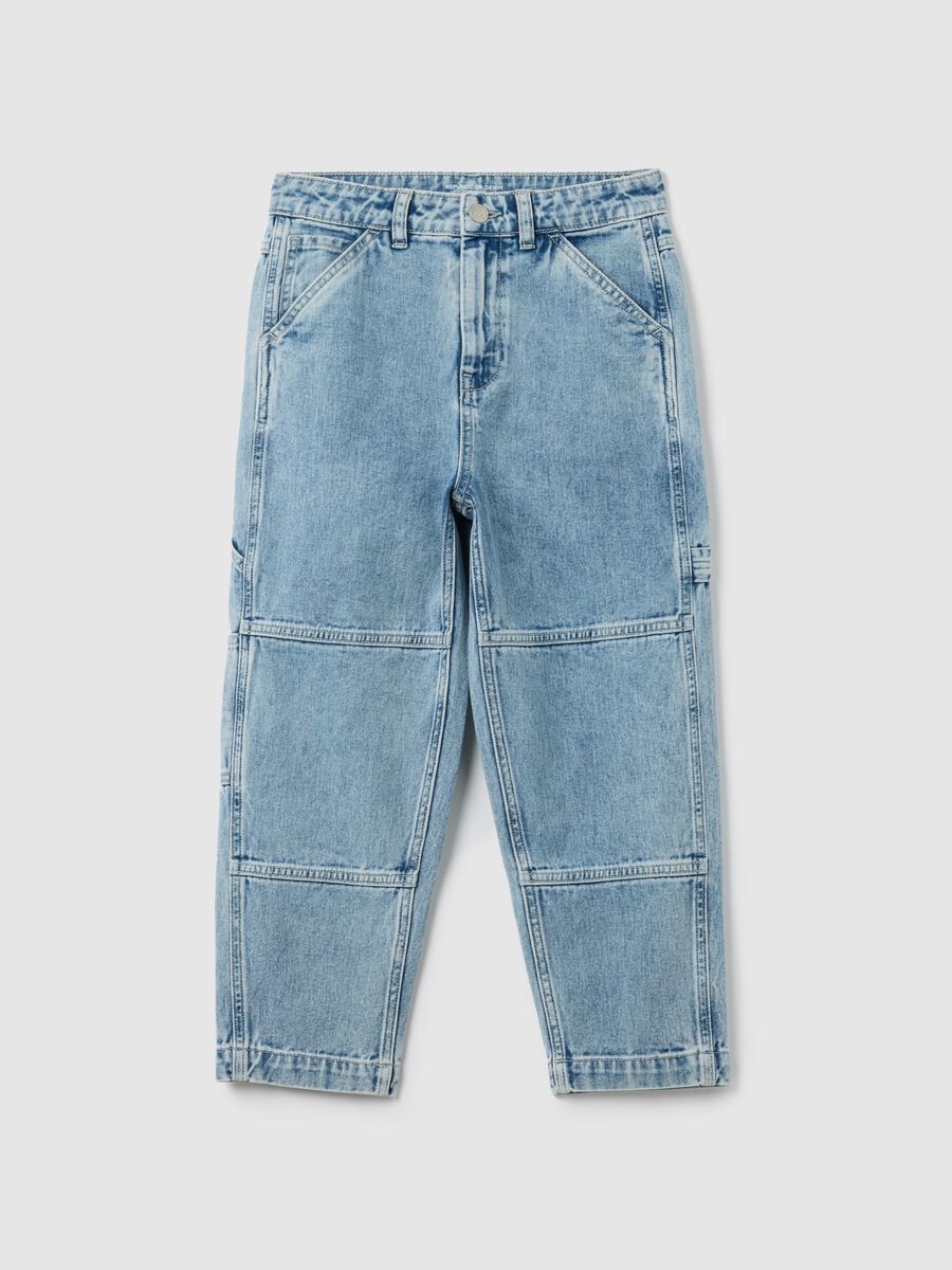 Boys' jeans in pure cotton denim, regular fit_0