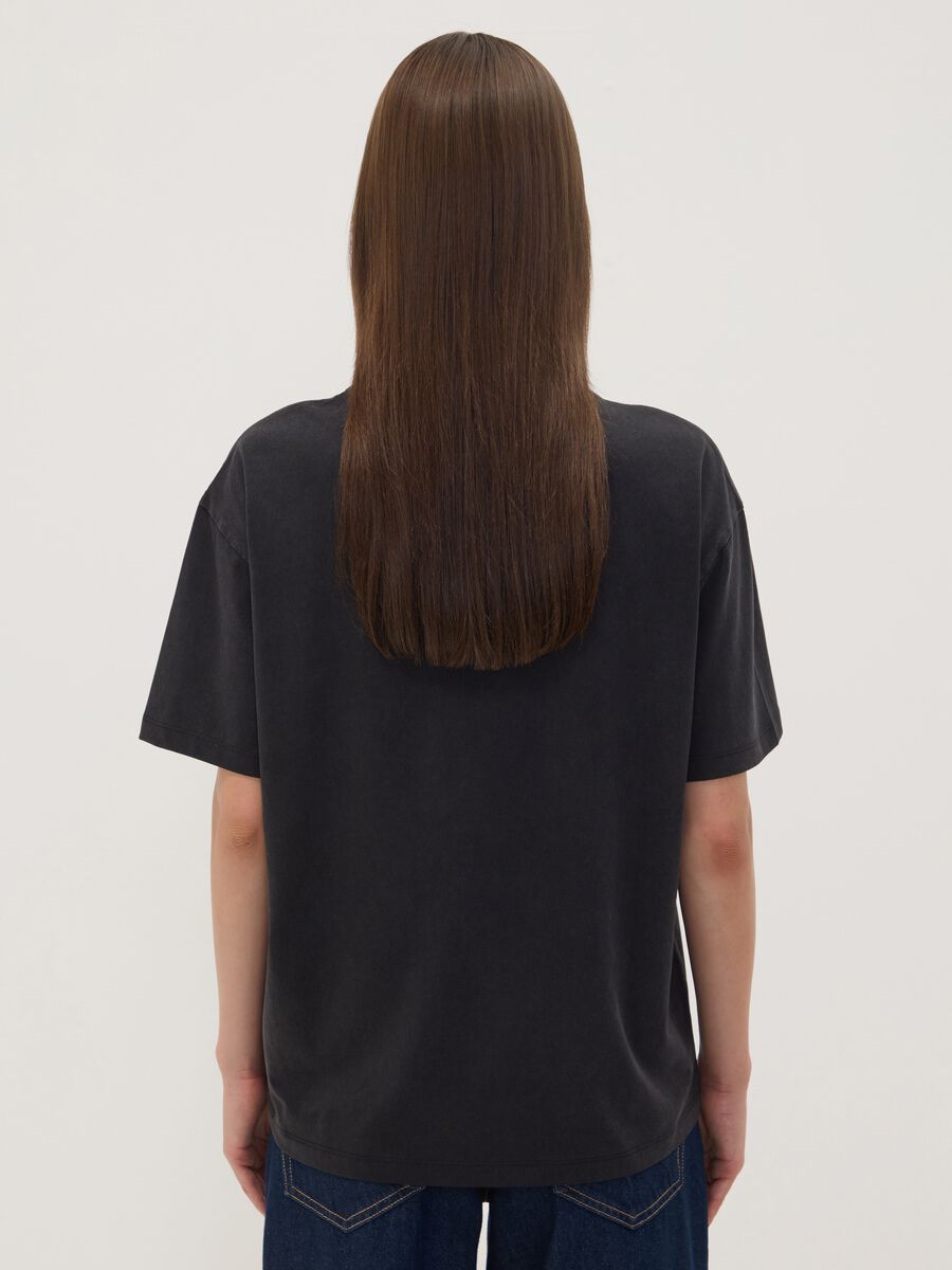 Black pure cotton T-shirt with The Rolling Stones print_3
