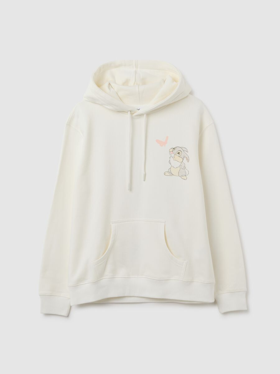 White cotton blend regular fit sweatshirt with print_4