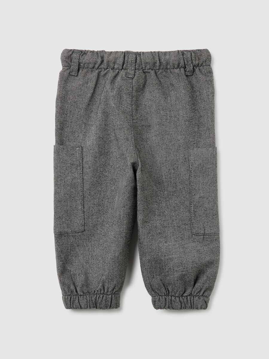 Pantaloni da neonato in misto cotone grigi regular fit_1