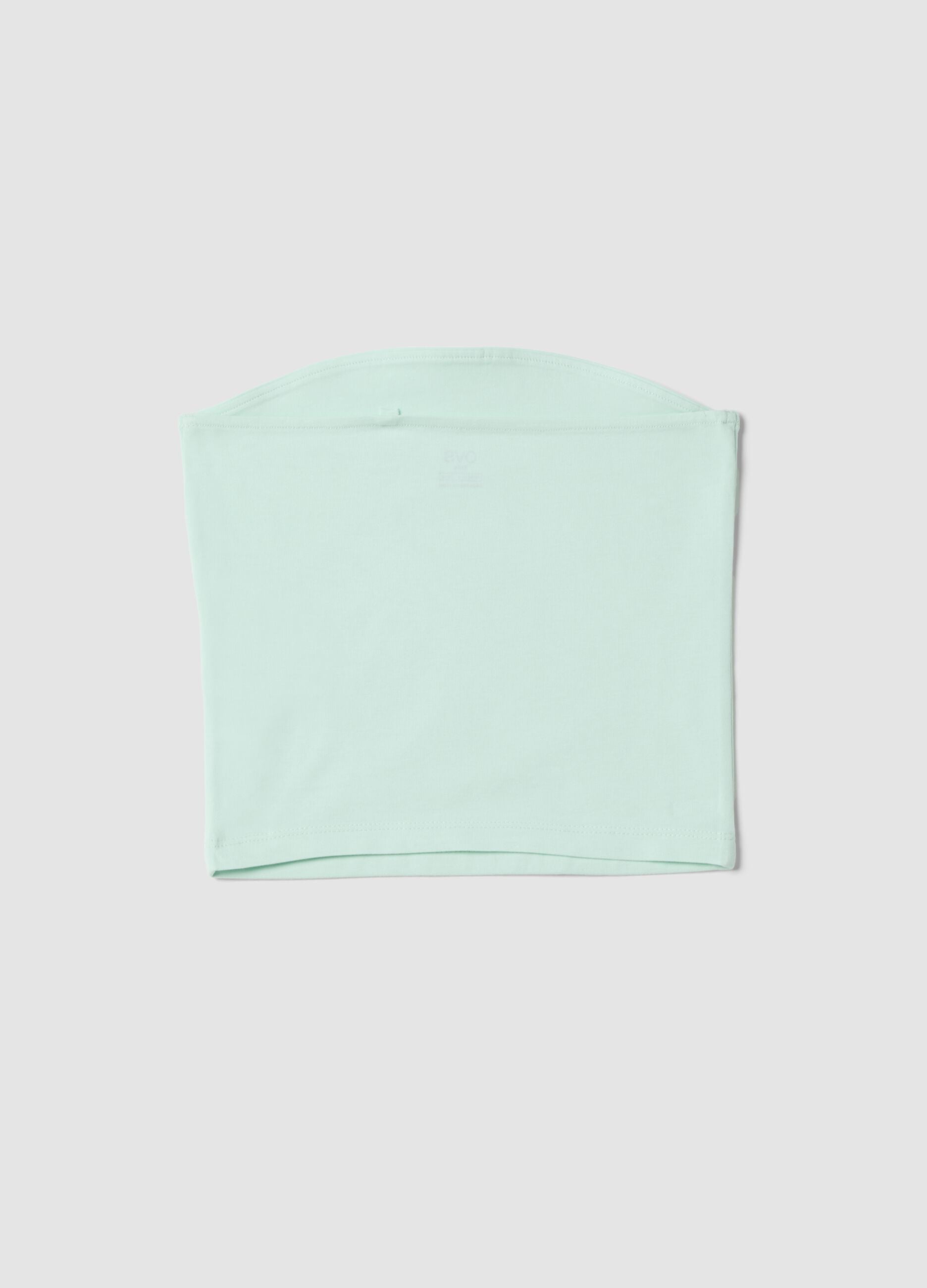 Girls&rsquo; fitted green bandeau top in stretch cotton