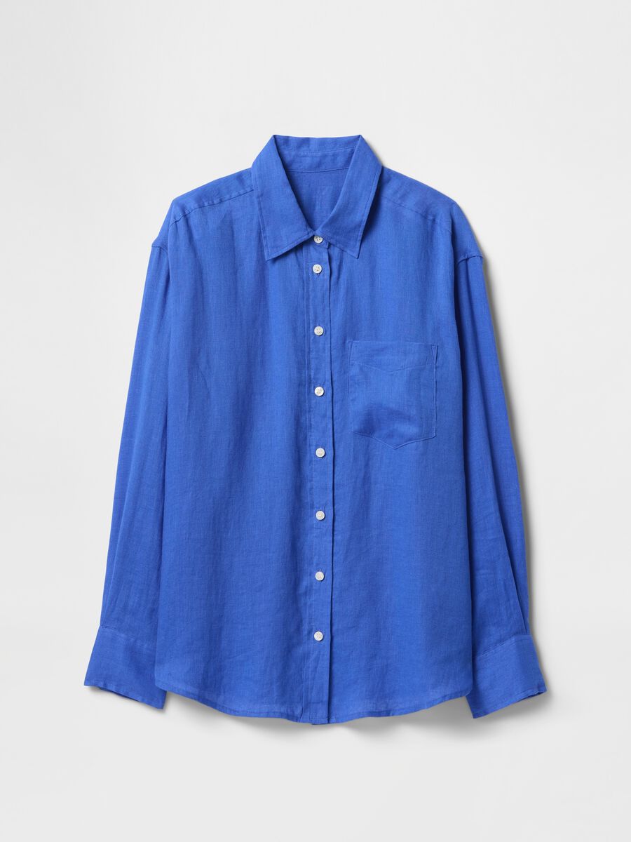 Blue pure linen shirt Gap_3