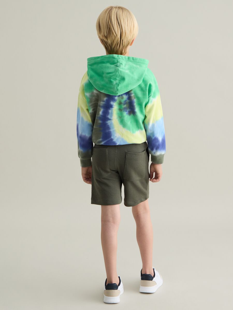 Green cargo shorts in French terry_2