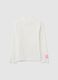 Girls' White Regular Fit Stretch Cotton Blend T-shirt_1