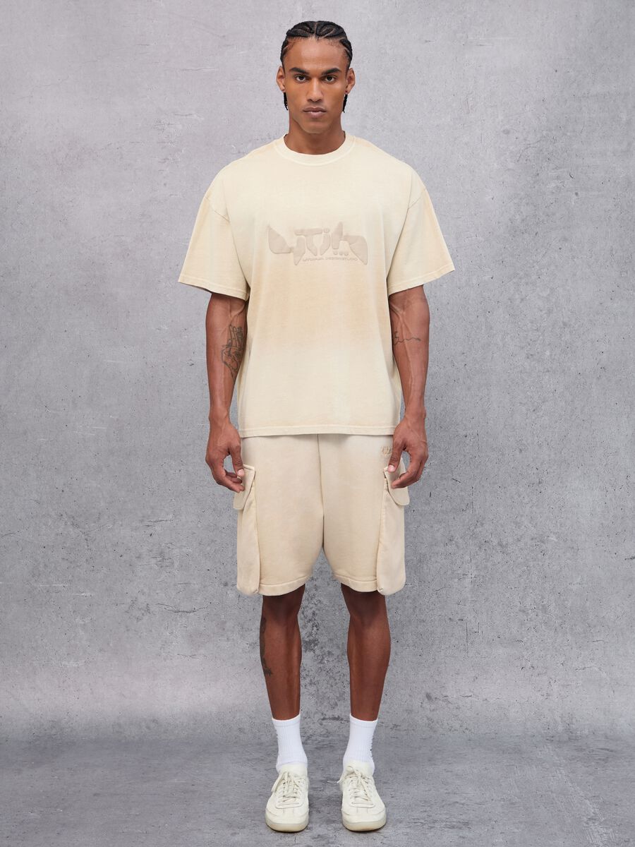 Sunfaded Cargo Sweat Shorts Sand_4