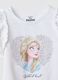 Girls' white stretch cotton T-shirt with frills and print_2