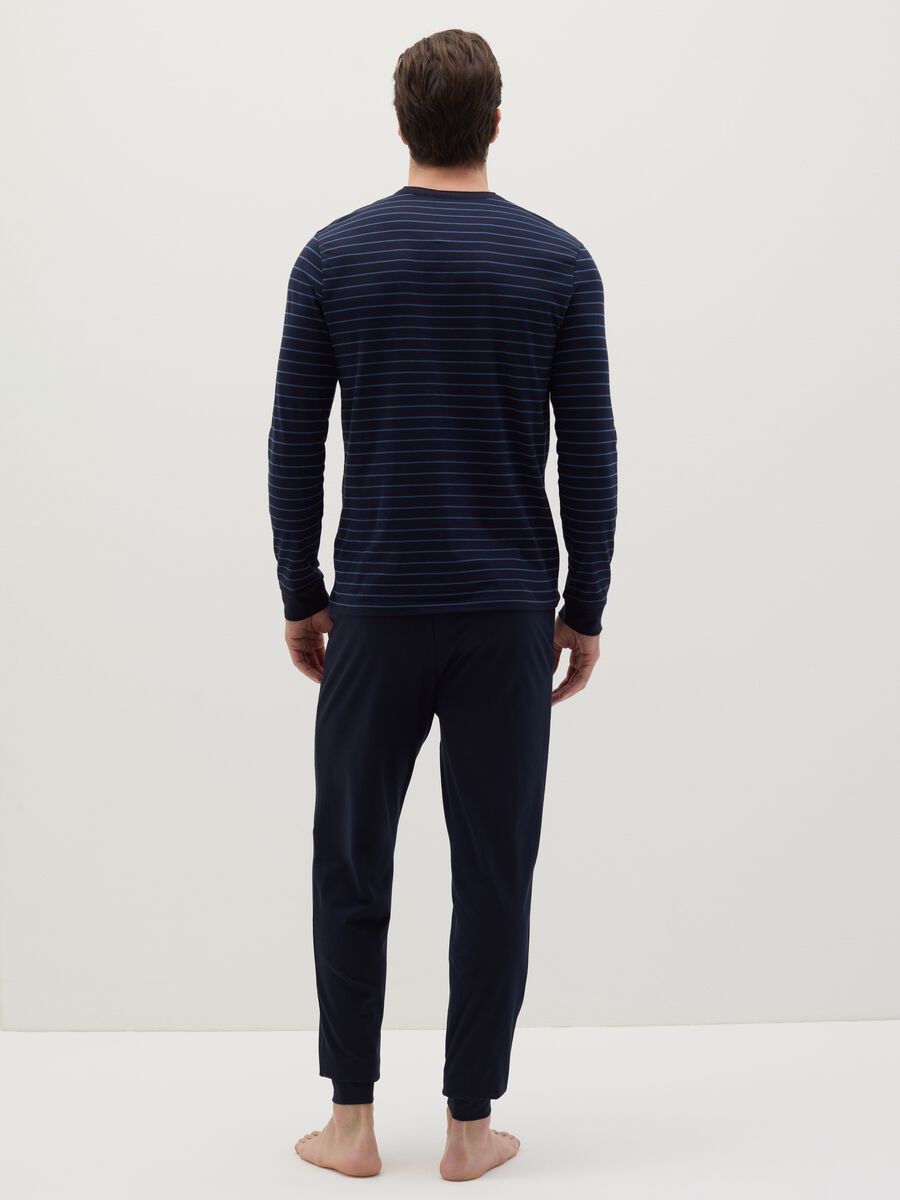 Striped pyjama top with granddad neckline_3
