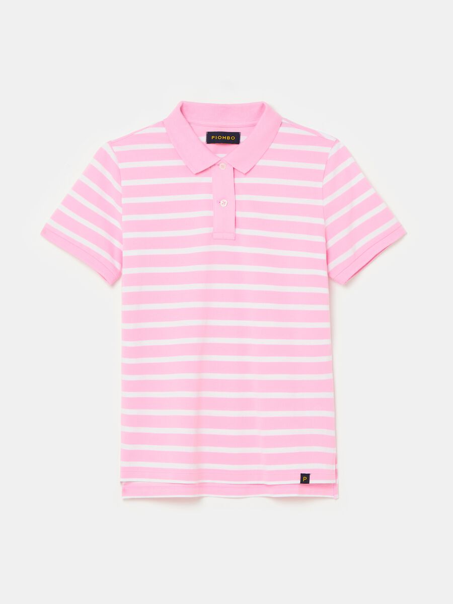 Organic cotton piquet polo shirt with stripes_3