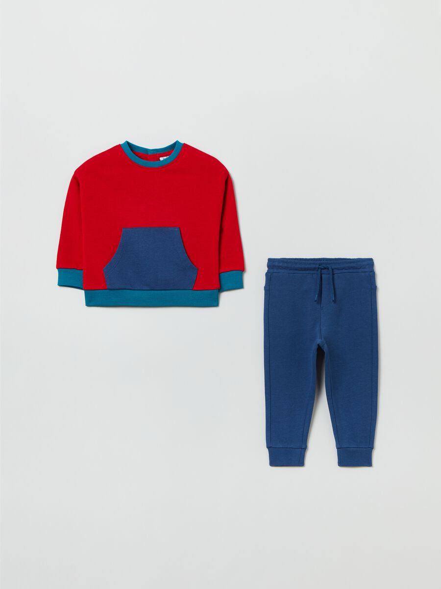 Jogging set in French Terry color block_0