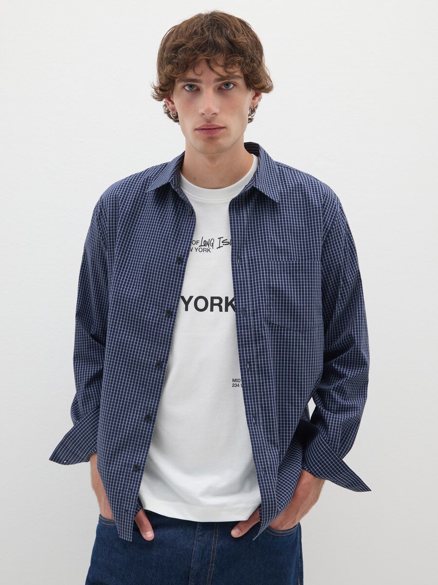 Blue pure cotton shirt regular fit_0