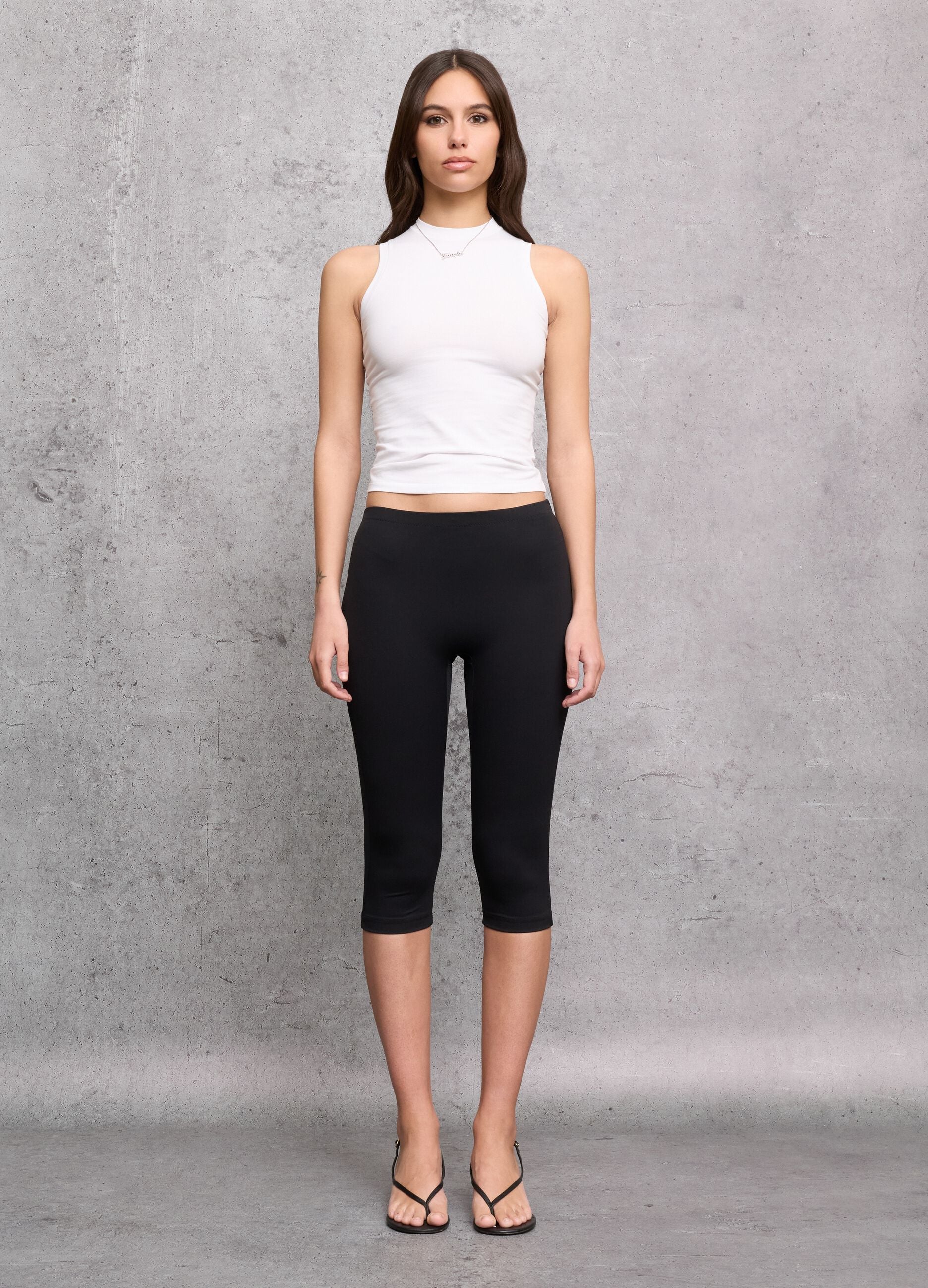 Mock Neck Tank Top White