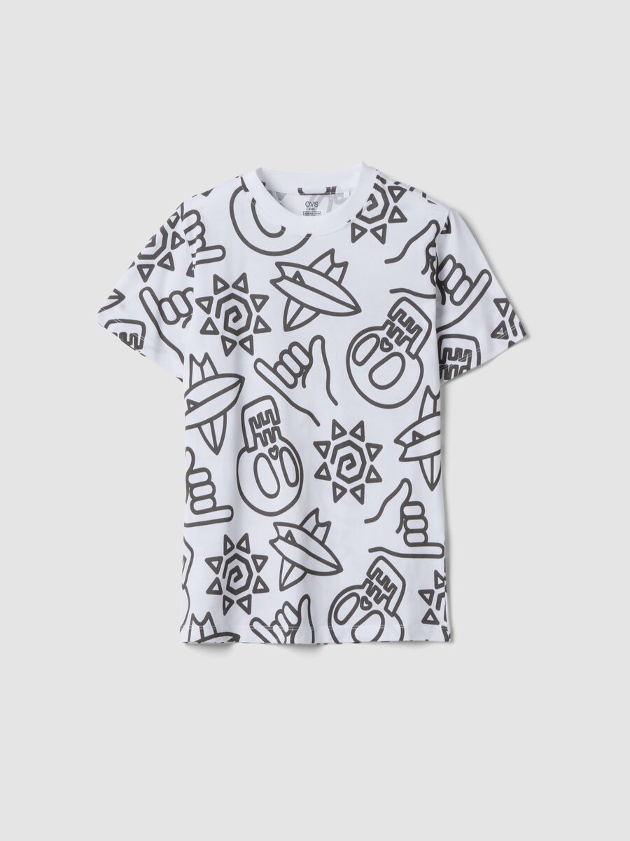 White pure cotton short-sleeve T-shirt_0