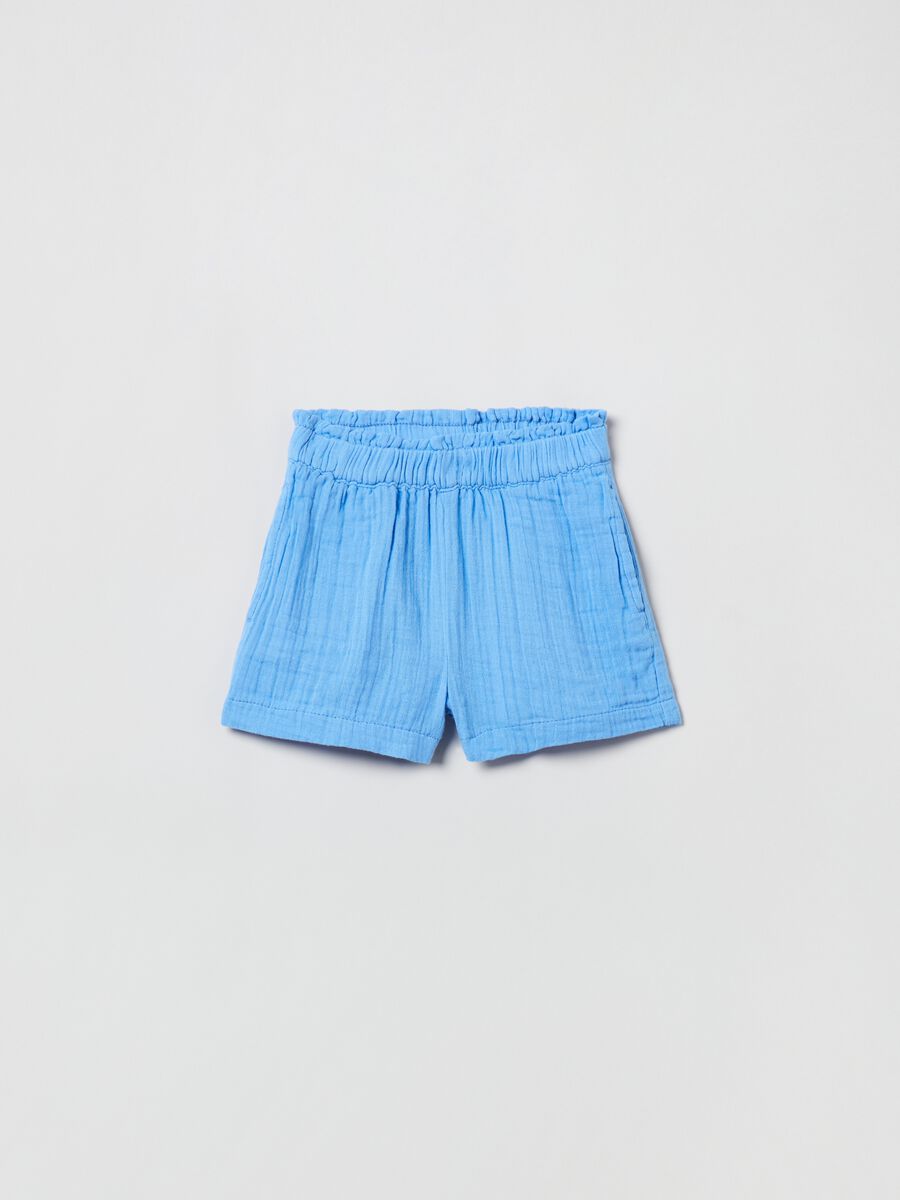 Shorts in garza di cotone_0