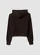 Brown ribbed stretch viscose hoodie, regular fit_2