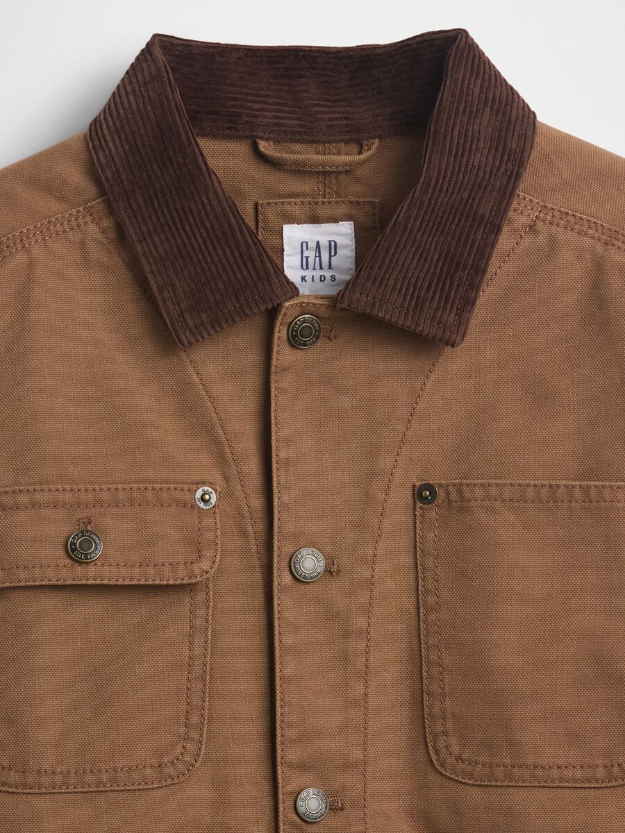 Brown Cotton Jacket for Boys_4