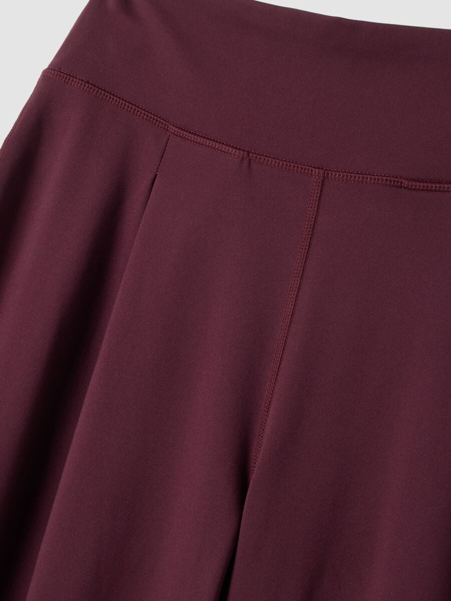 Pantaloni viola wide leg in tessuto elasticizzato_6