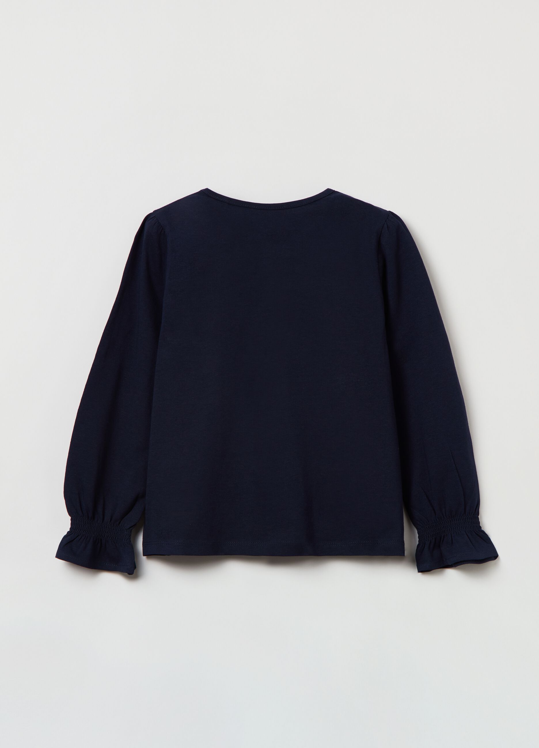 T-shirt con dettagli in punto smock_1