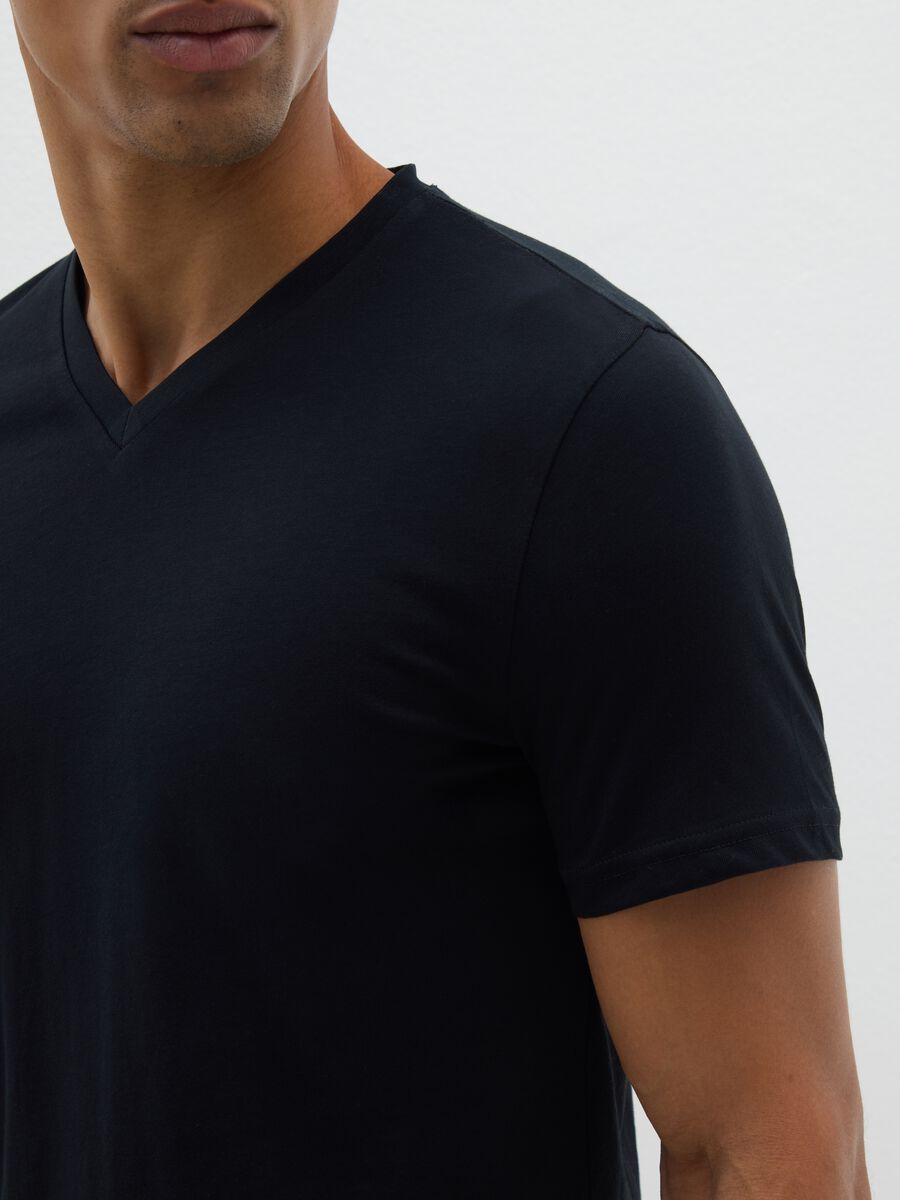 Men's black pure cotton T-shirt_3