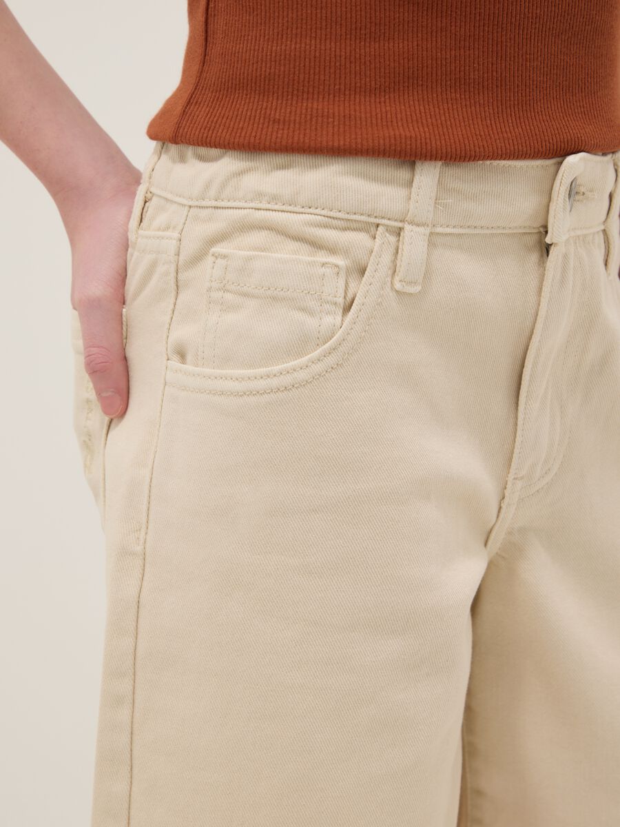 Shorts in puro cotone beige da ragazza regular fit_2