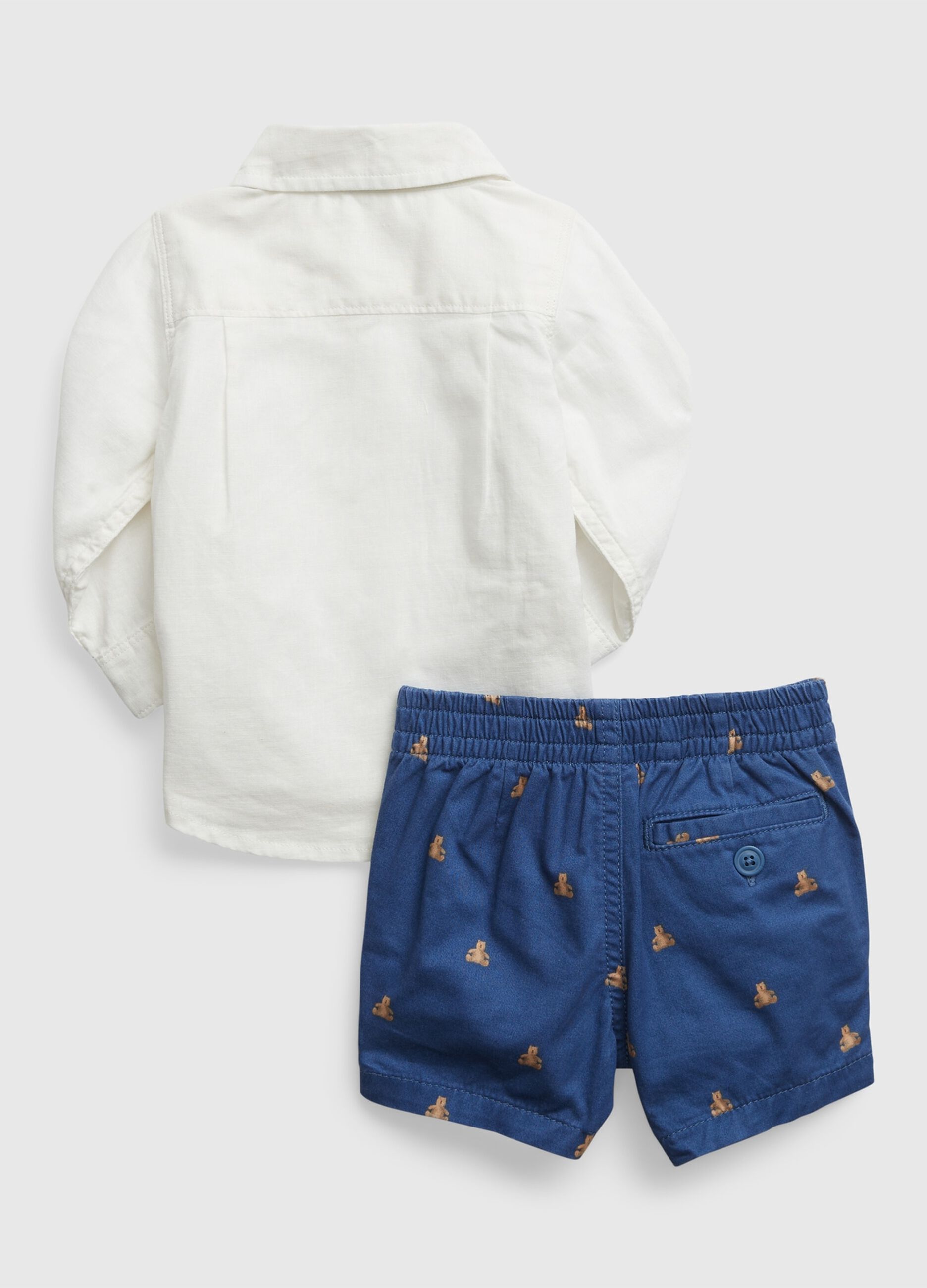 Set camicia e shorts stampa orsetto_1