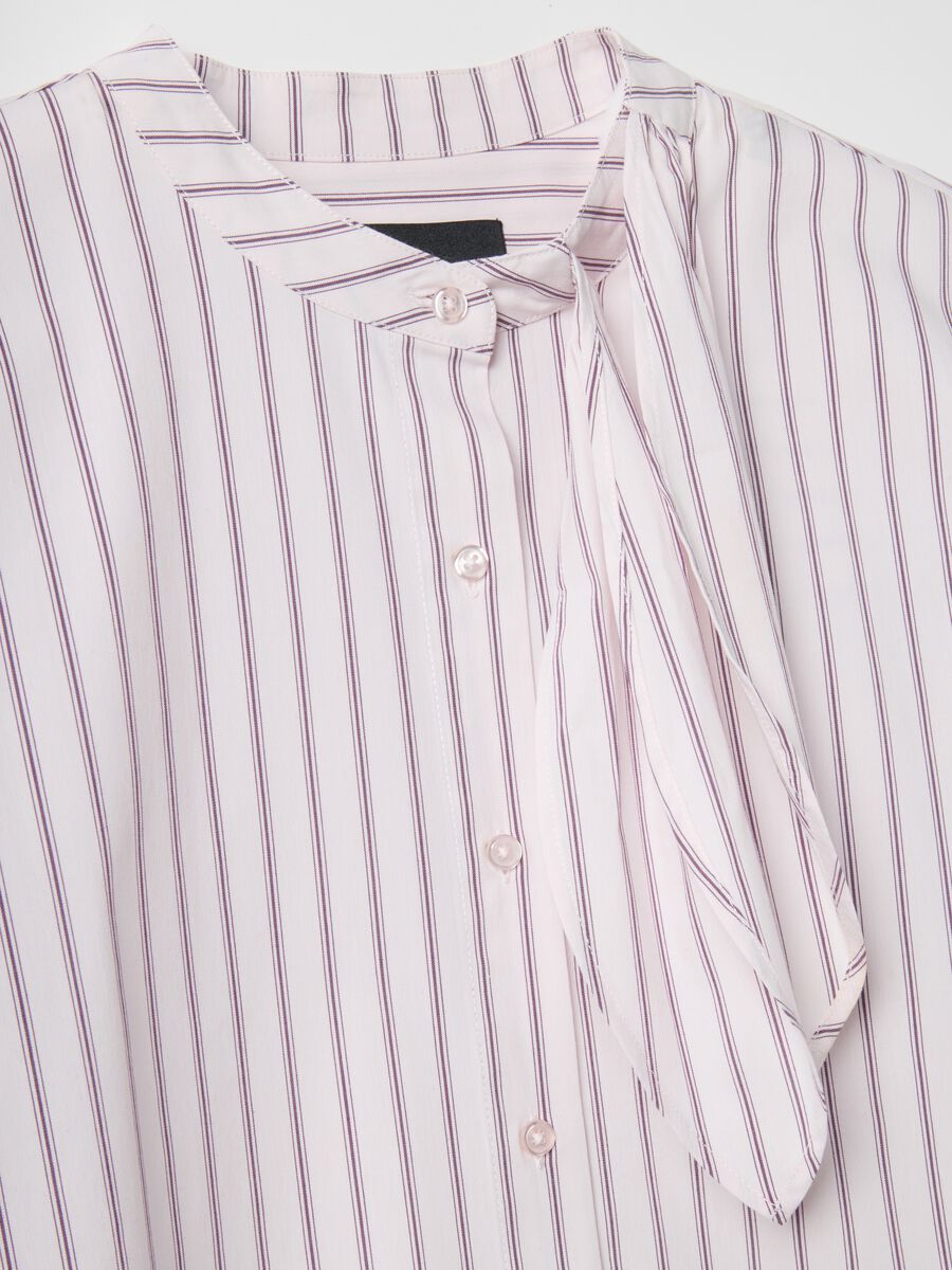 Oversize fit multi-colour striped stretch cotton shirt_5