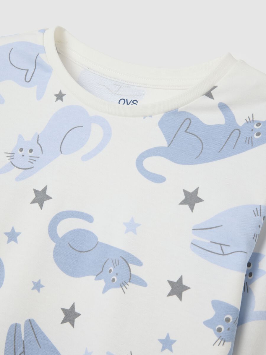 Pigiama da ragazze in puro cotone multicolor con stampa_2