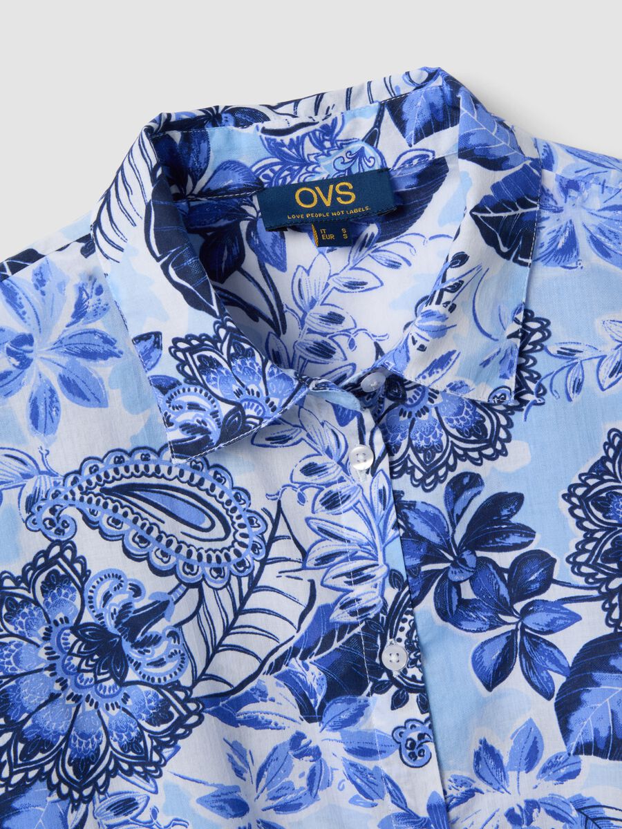 Blue pure cotton kaftan with print_1