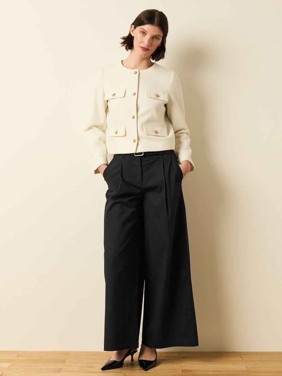 Wide-leg trousers with darts_0