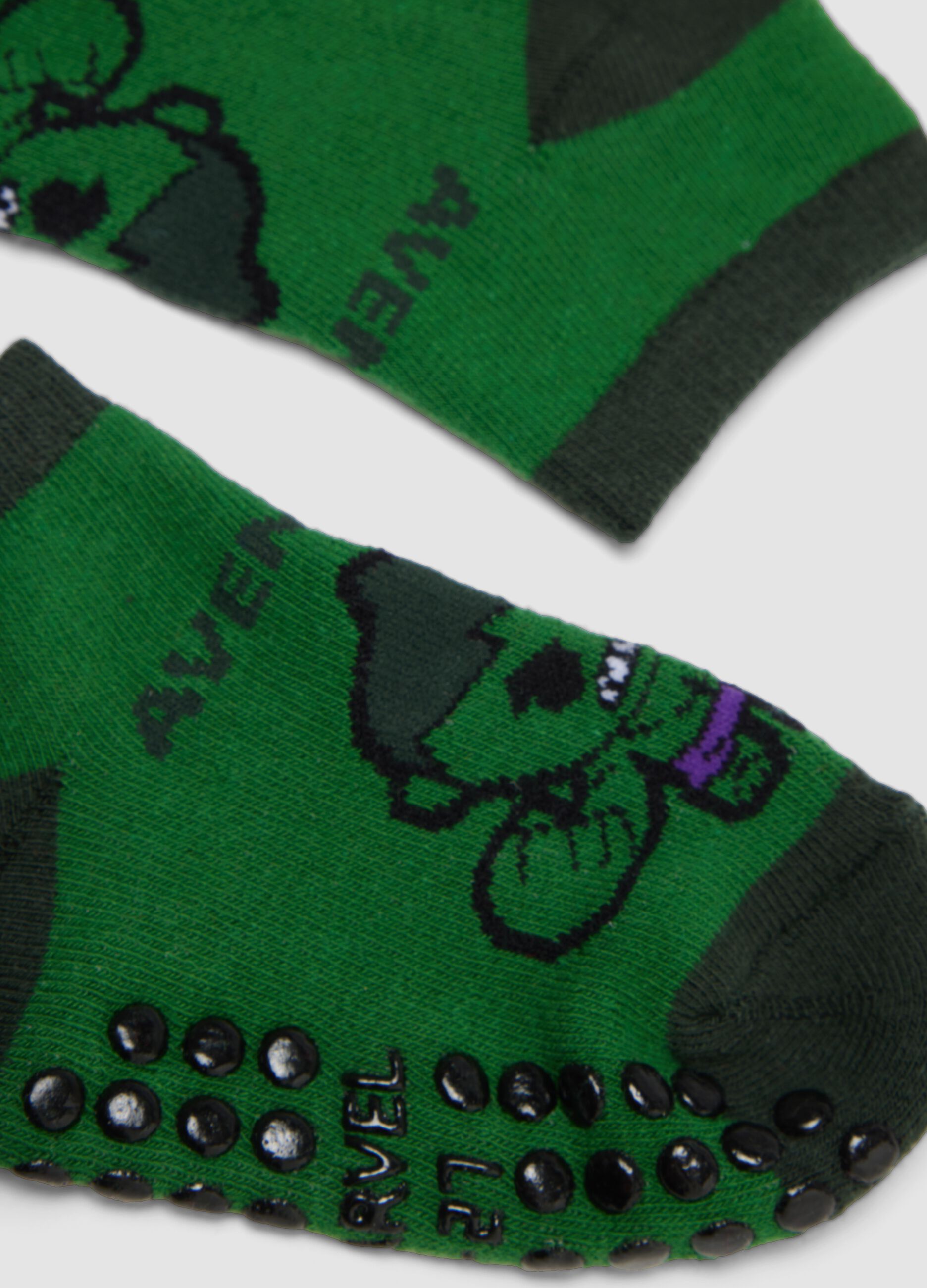 2-pack of anti-slip organic stretch cotton socks with Avengers print