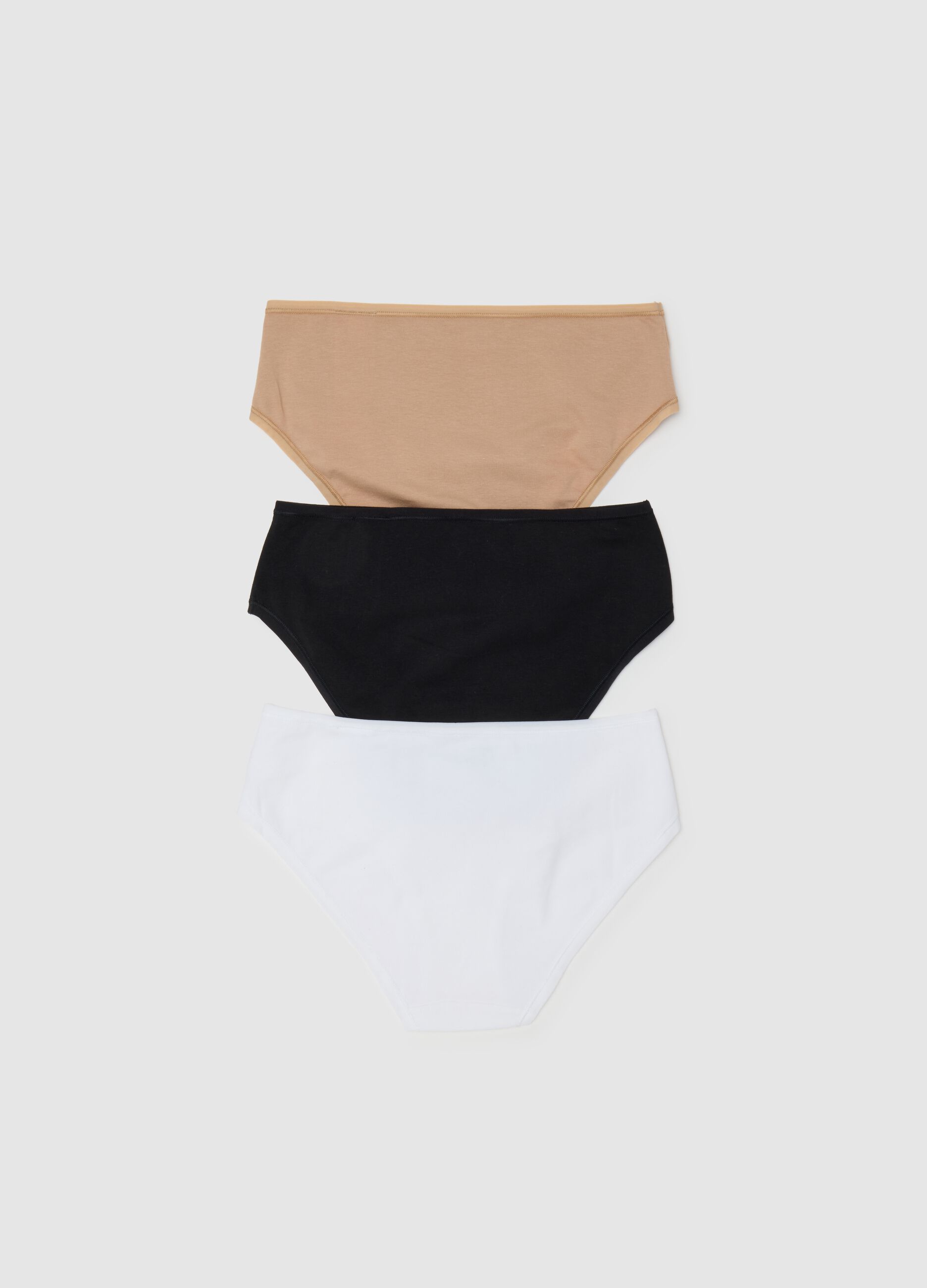 Three-pack organic stretch cotton knicker shorts