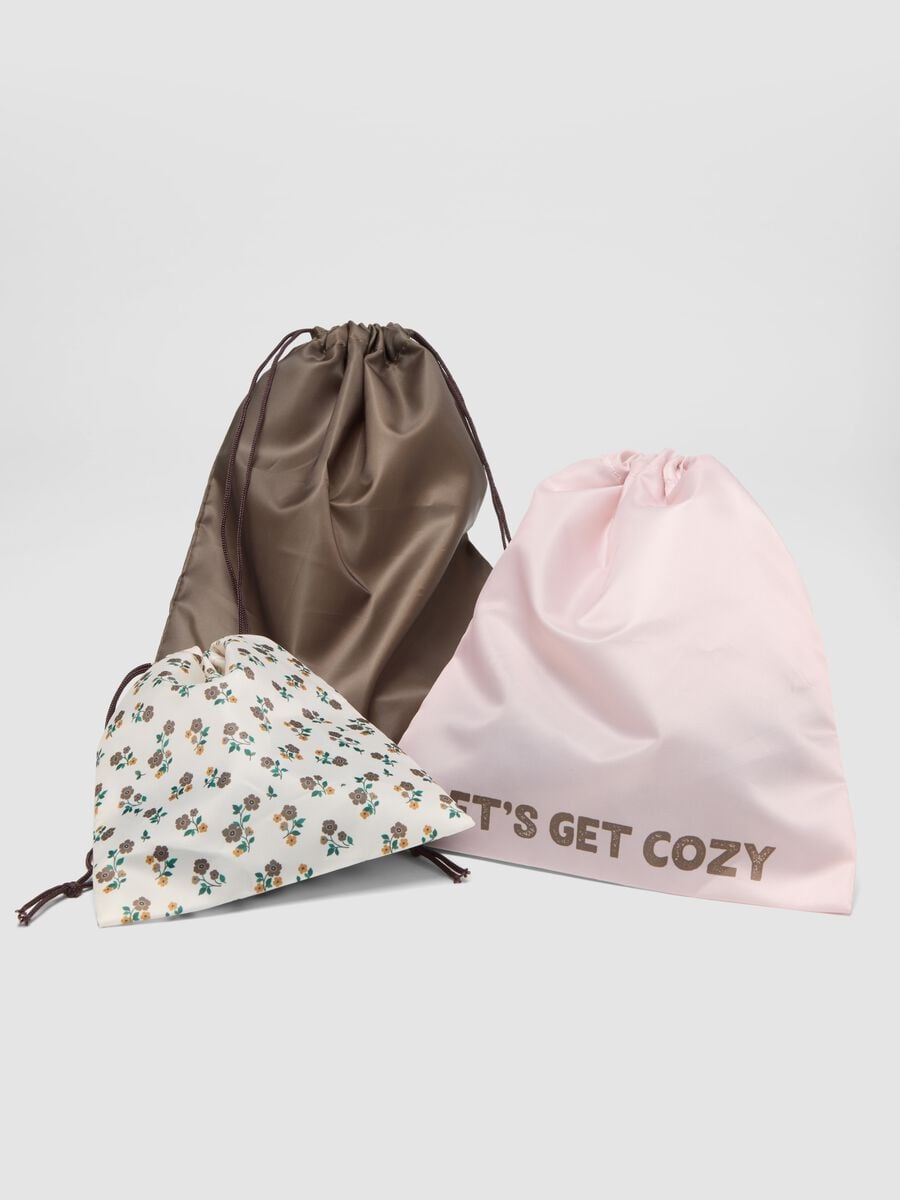 Set di tre sacche grigio tortora, rosa chiaro e bianco sporco_2