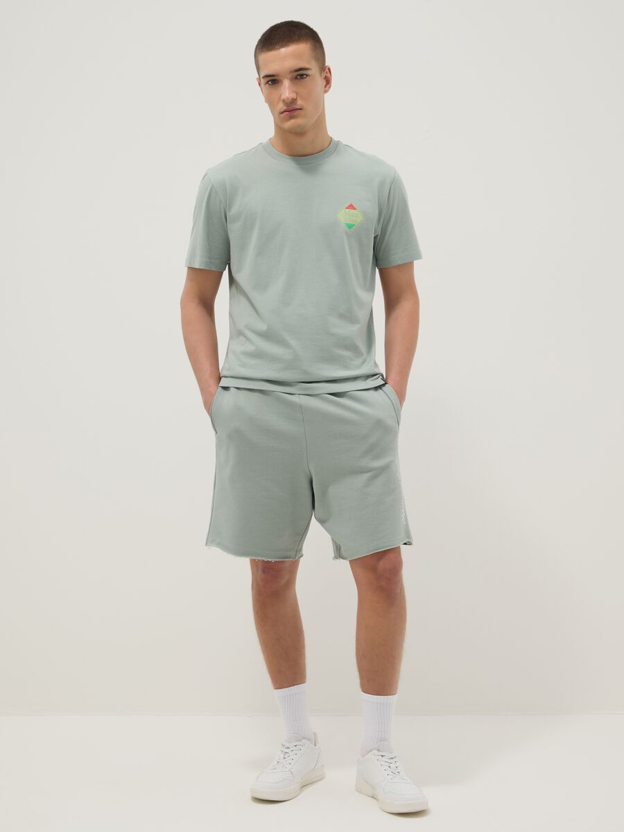 T-shirt verde a maniche corte in puro cotone_1