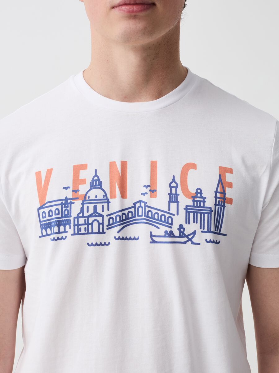 T-shirt in cotone con stampa Venezia_1