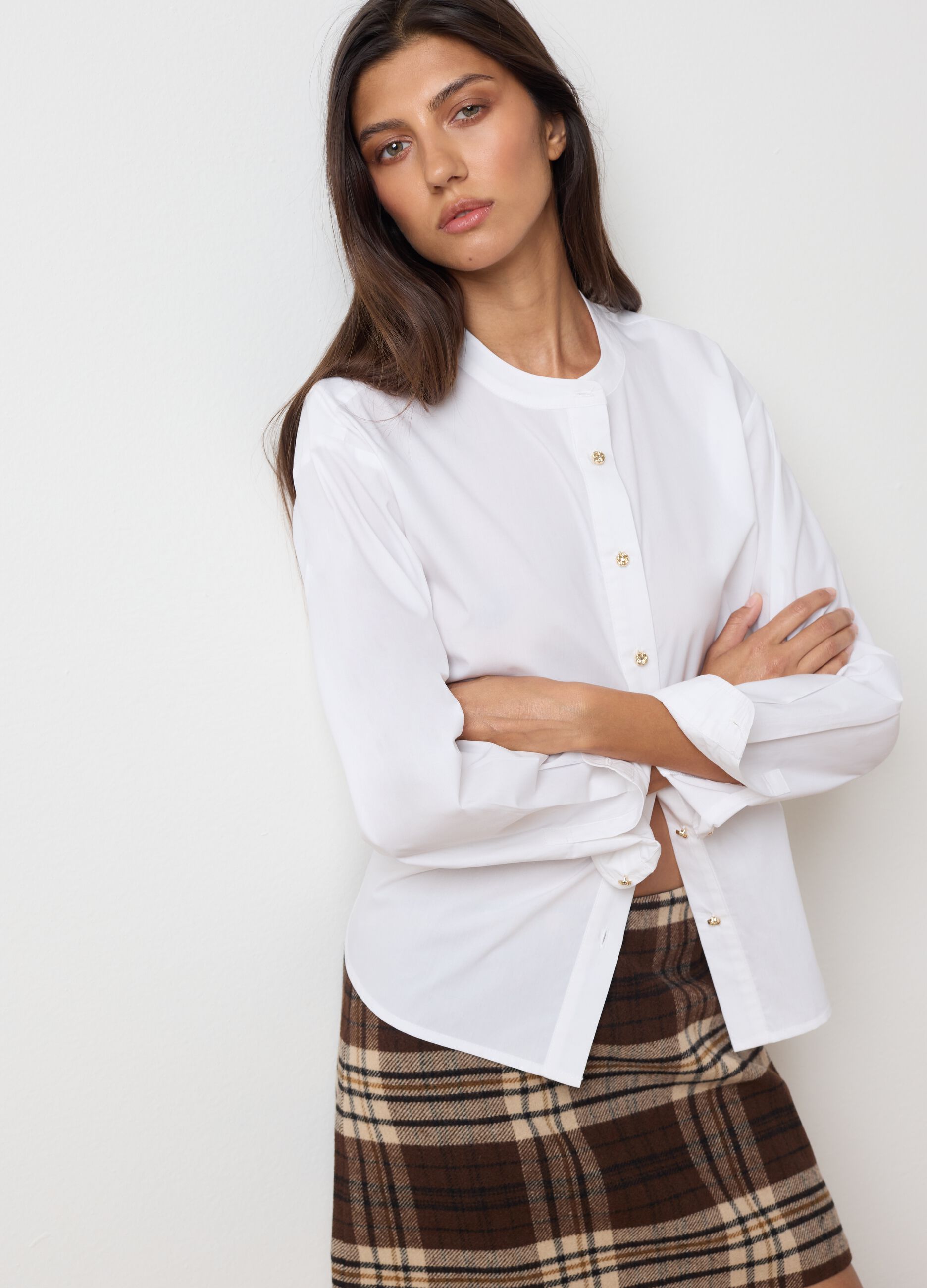 Camicia in puro cotone bianca regular fit