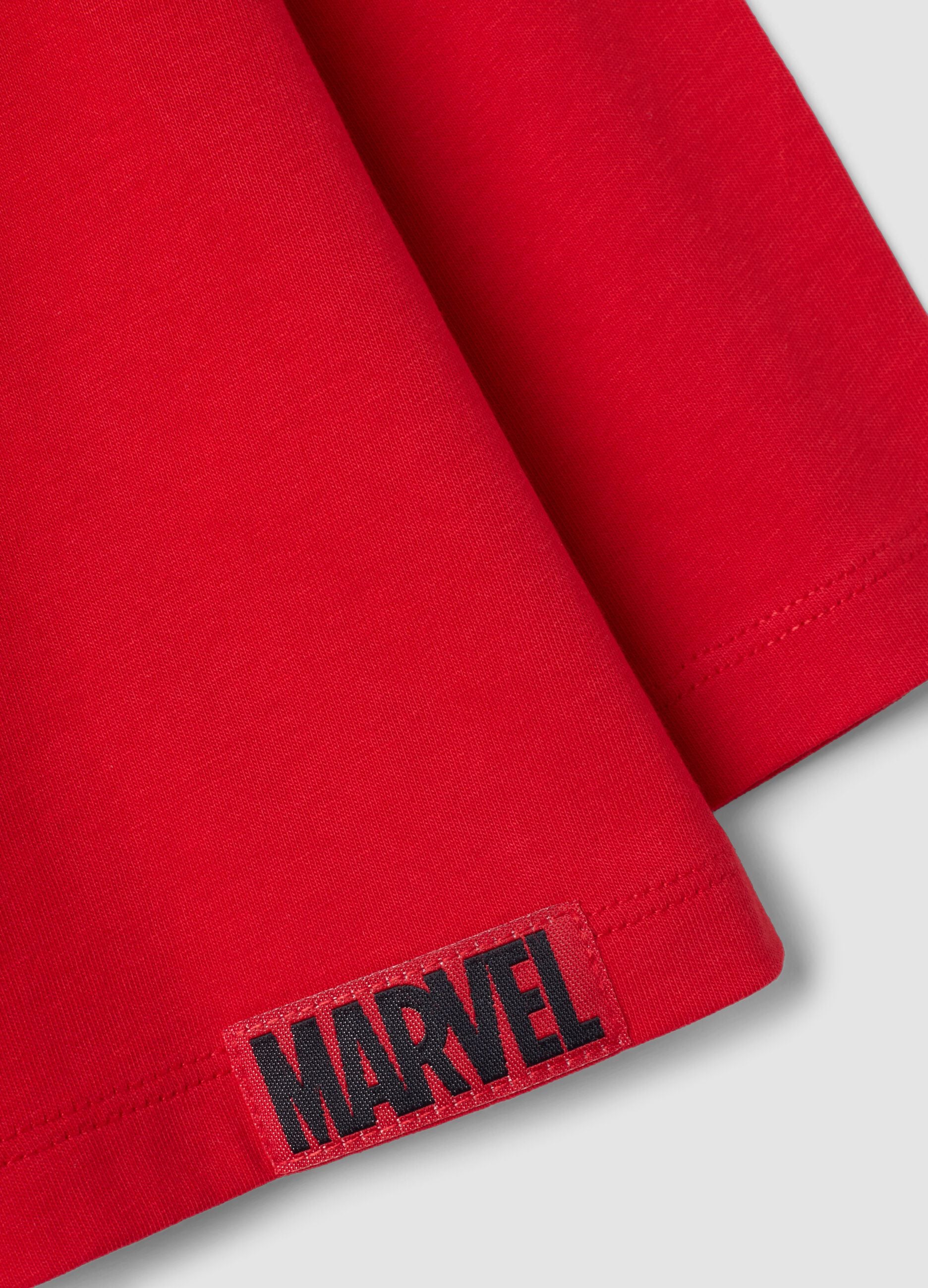 Red long-sleeved pure cotton Spider-Man print T-shirt for boys