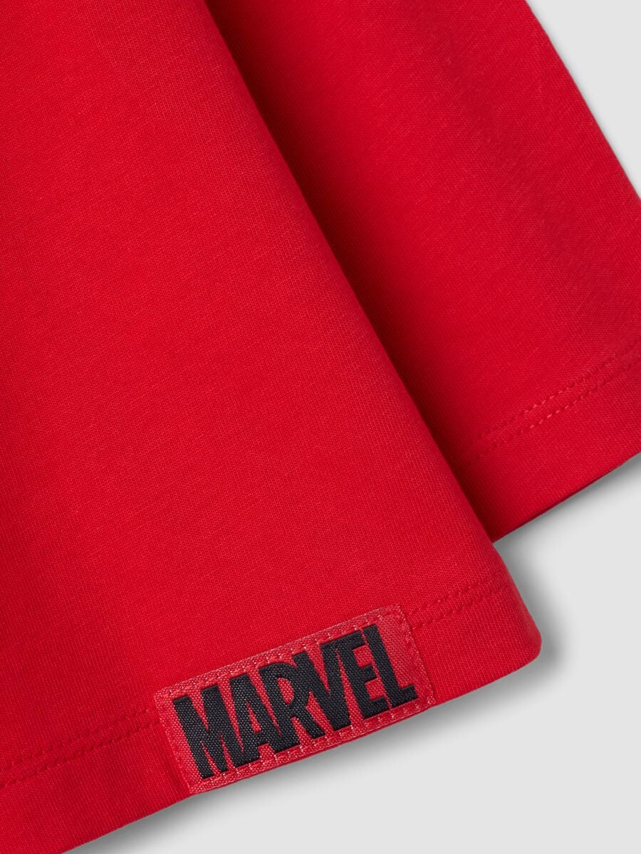 T-shirt rossa a maniche lunghe in puro cotone con stampa Spider-Man per bambino_3
