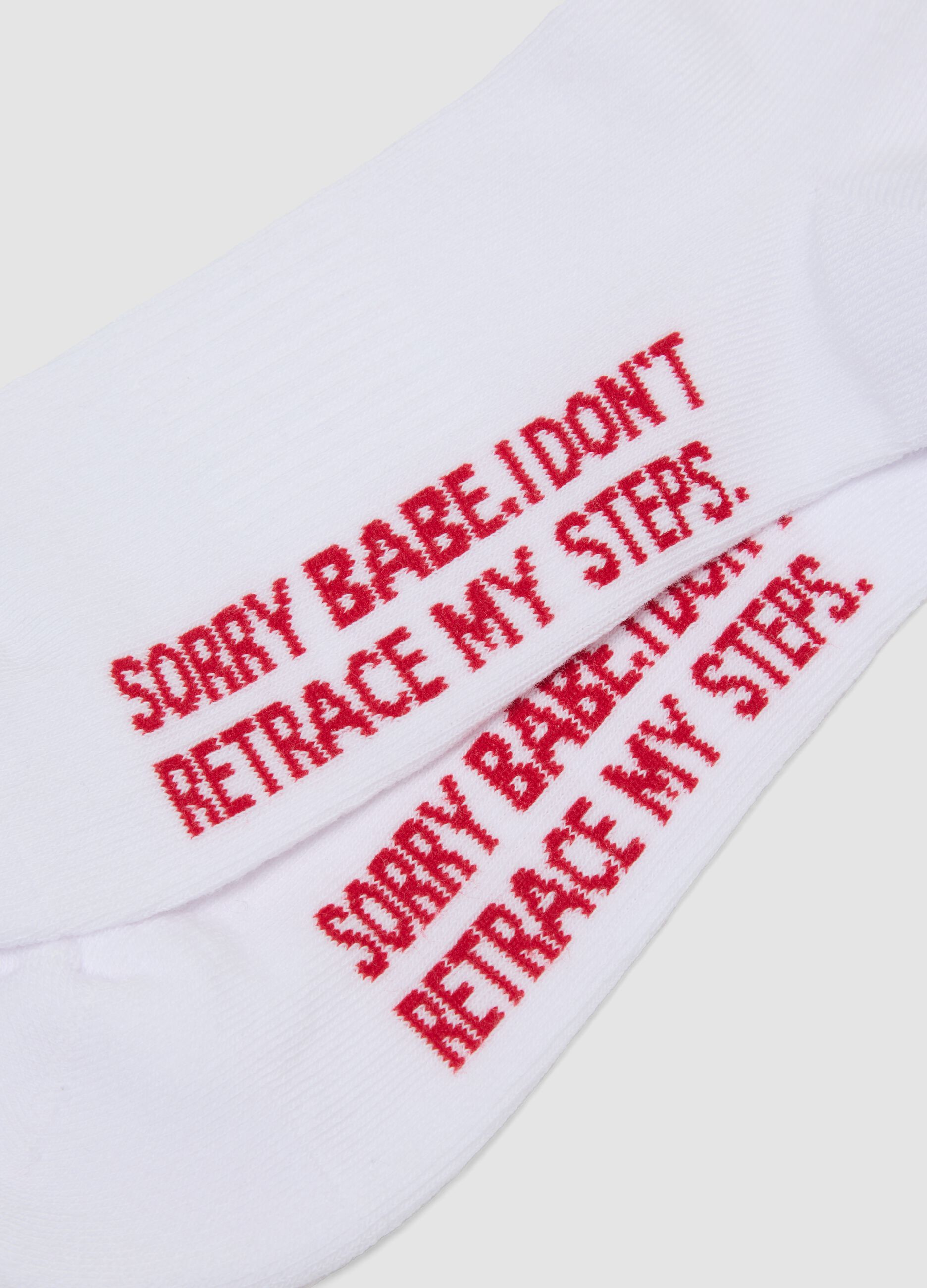 Three-pack of white sports socks with multicolour stripes in stretch cotton