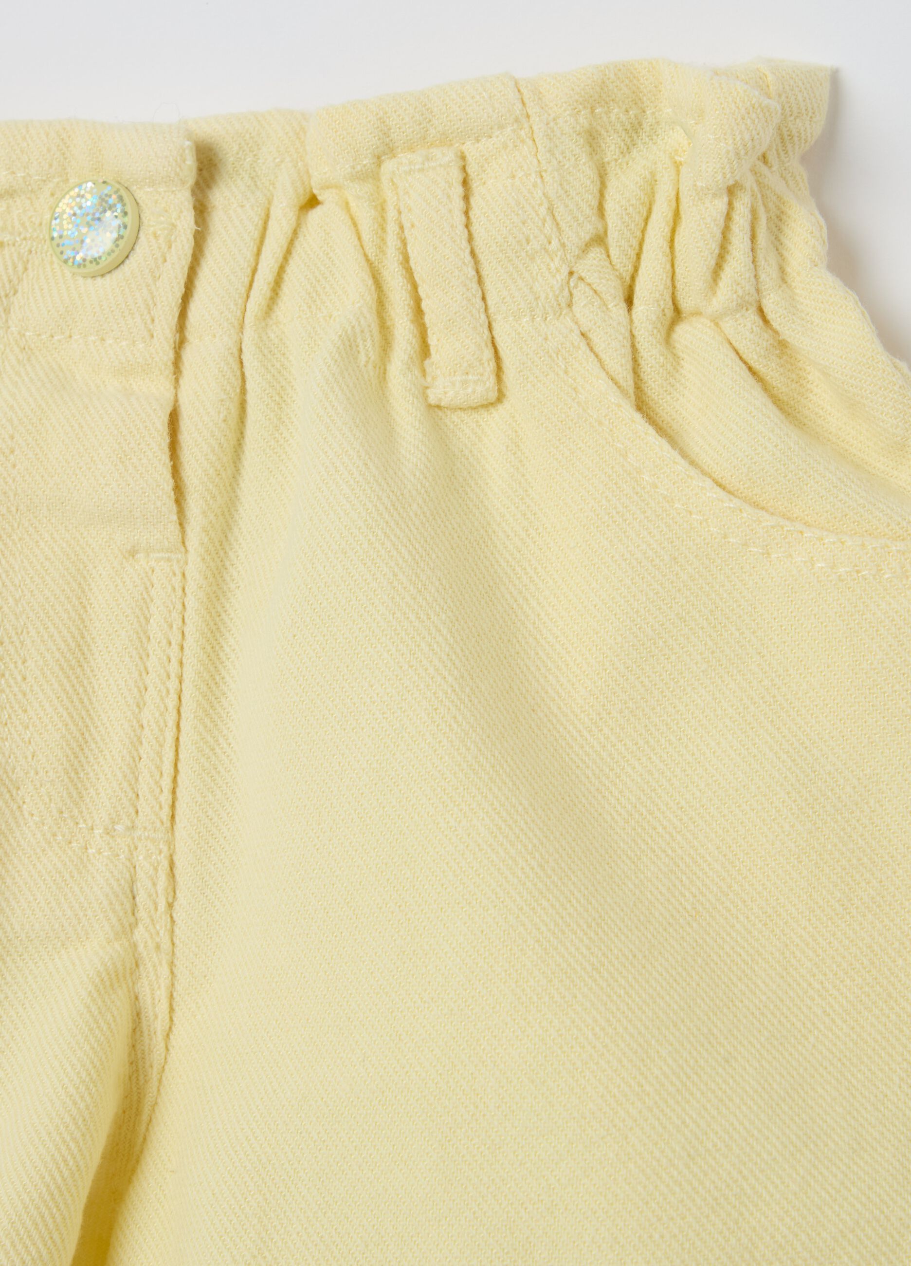 Paper bag shorts in cotton and Lyocell