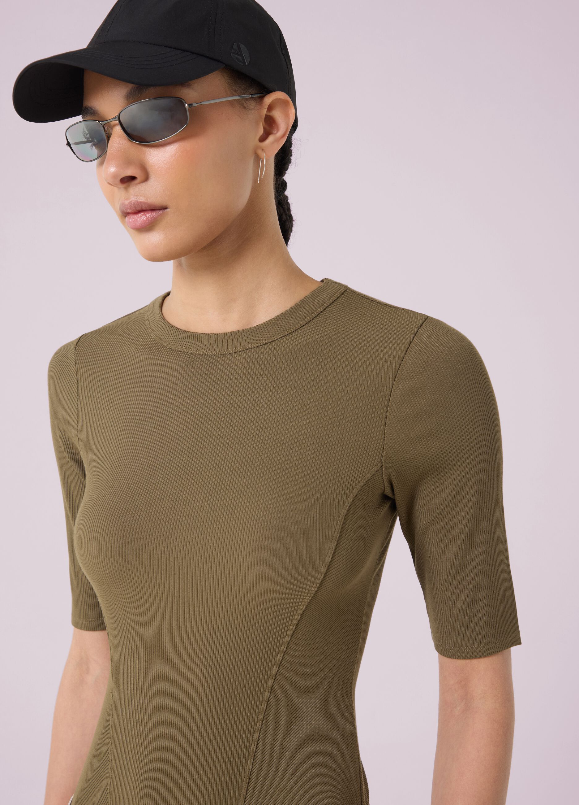 Ribbed stretch modal T-shirt ALTAVIA STUDIO