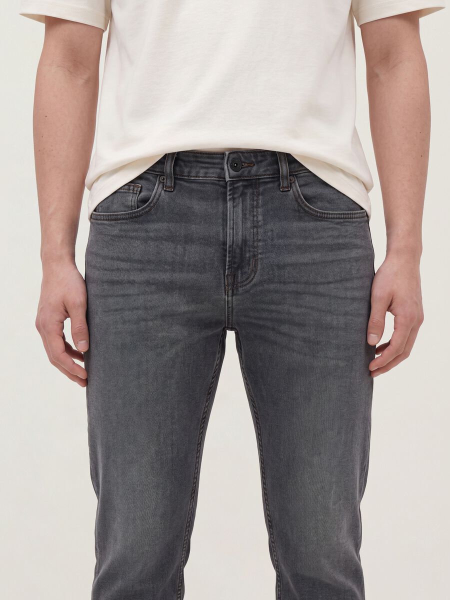 Grey slim-fit stretch cotton jeans_3