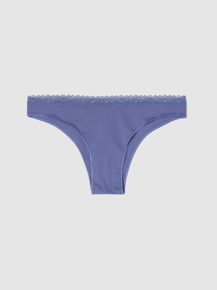Brazilian-cut briefs with lace trim_0