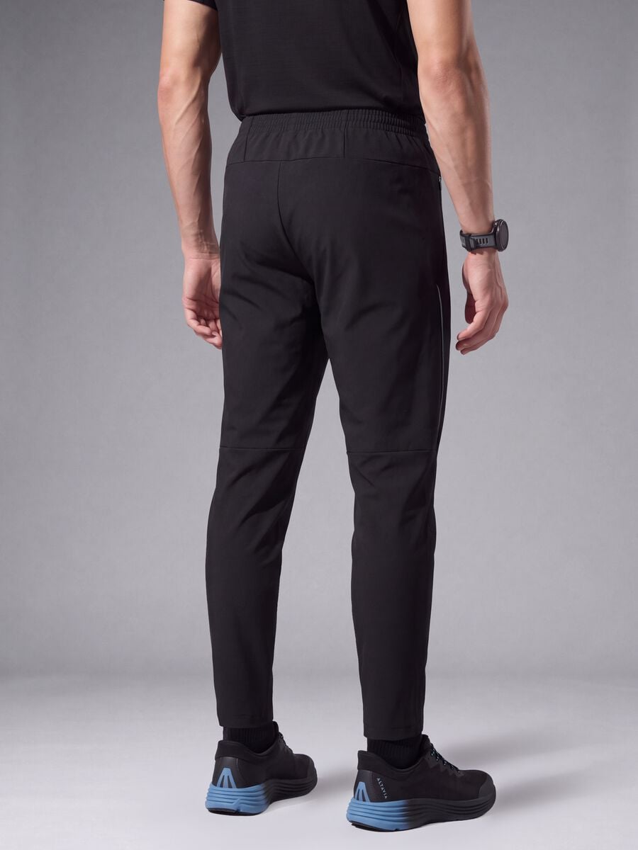 Pantaloni running neri in tessuto elasticizzato Easy Dry ALTAVIA_2