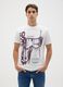 White pure cotton t-shirt with Chicago Bulls print_0