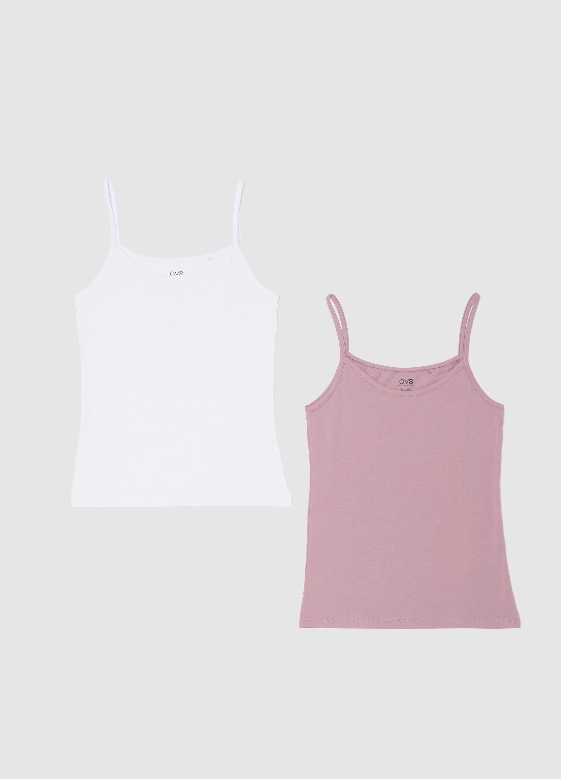 Two-pack stretch cotton vests