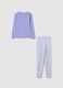 Girl's Purple Cotton Pyjamas with Print_1